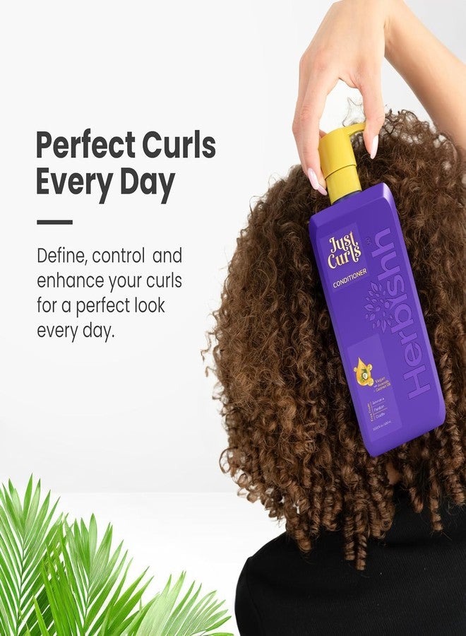 Herbishh Just Curls Conditioner with Avocado Oil Nourishing Curly Hair Conditioner Curl Enhancing Formula Repairs Damage Hair & Controls Frizz Vegan & Paraben-Free (16.91 fl.oz) - Image 5