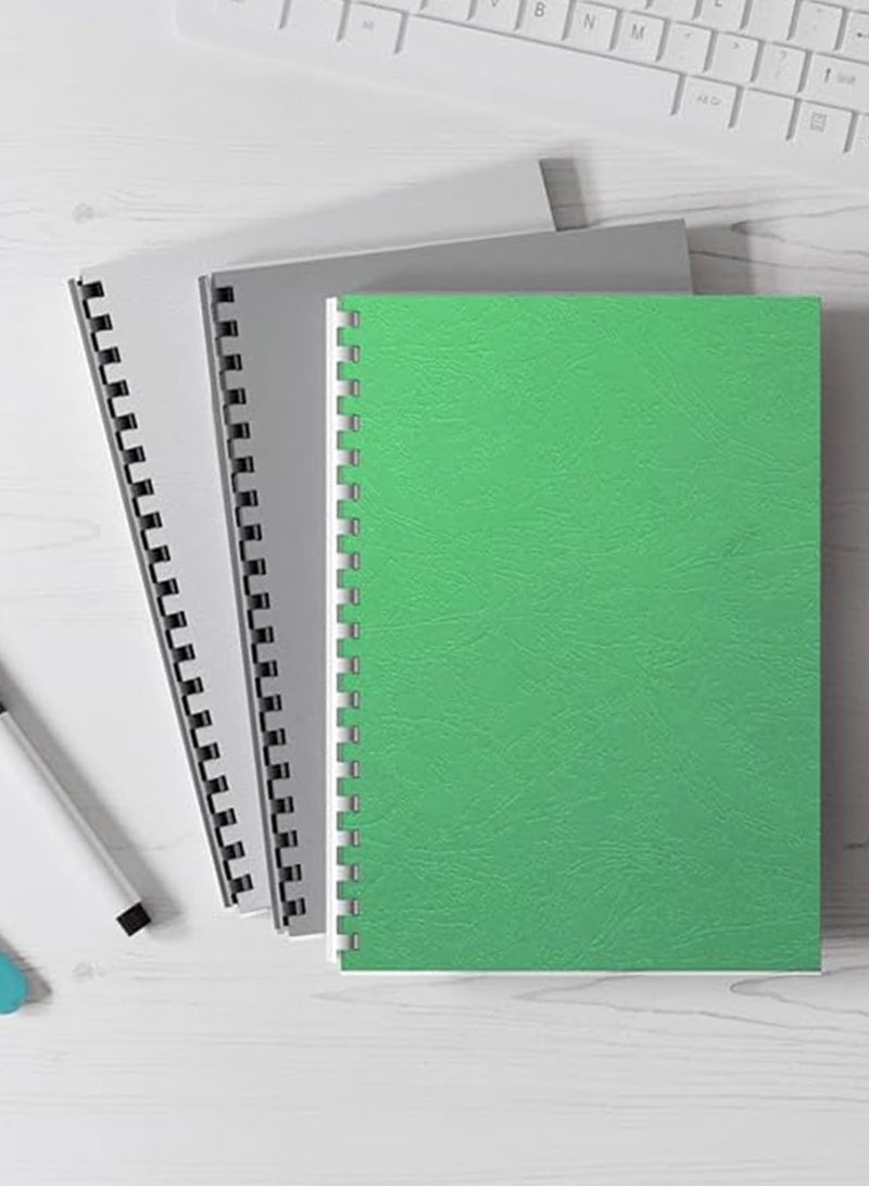 MARKQ [100 حزمة] غلاف ملون أخضر [A4] 230 جرام - أوراق واقية متينة للعروض التقديمية والتقارير والمستندات - متوافقة مع آلات الربط بالأسلاك والربط المشط - Image 5