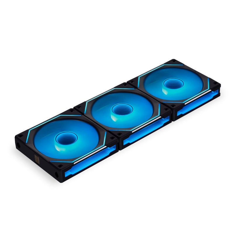 Lian Li UNL Fan SLInfinity 120Triple PackARGB Fan NonWireless Infinity MirrorDaisyChain Design Customizable Lighting EffectsOne Cable Connectionwith ControllerBlackUFSLIN1203B
