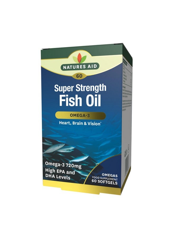 Natures Aid Super Strength Fish Oil Omega-3-60 Tablets - Image 1