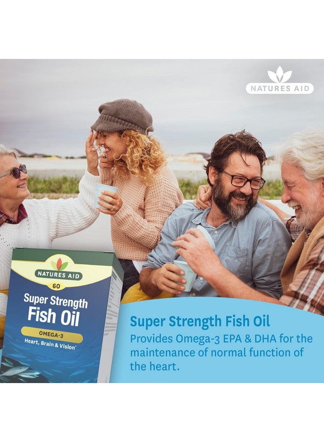 Natures Aid Super Strength Fish Oil Omega-3-60 Tablets - Image 2