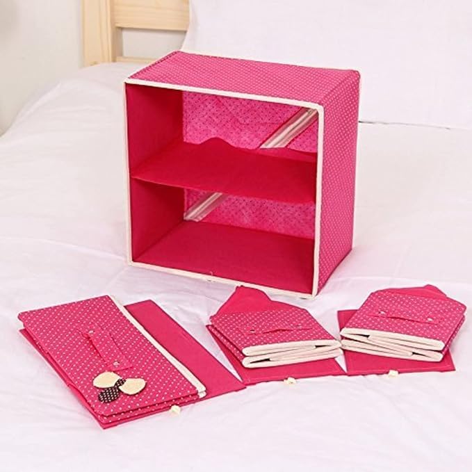 black sparrow Black Sparrow Foldable 2 Layer 3 Drawers Fabric Storage Box Bra Storage Box Underwear Socks Cosmetics Closet Organizer Collapsible Storage Drawers Cloth Cabinet  - Image 2