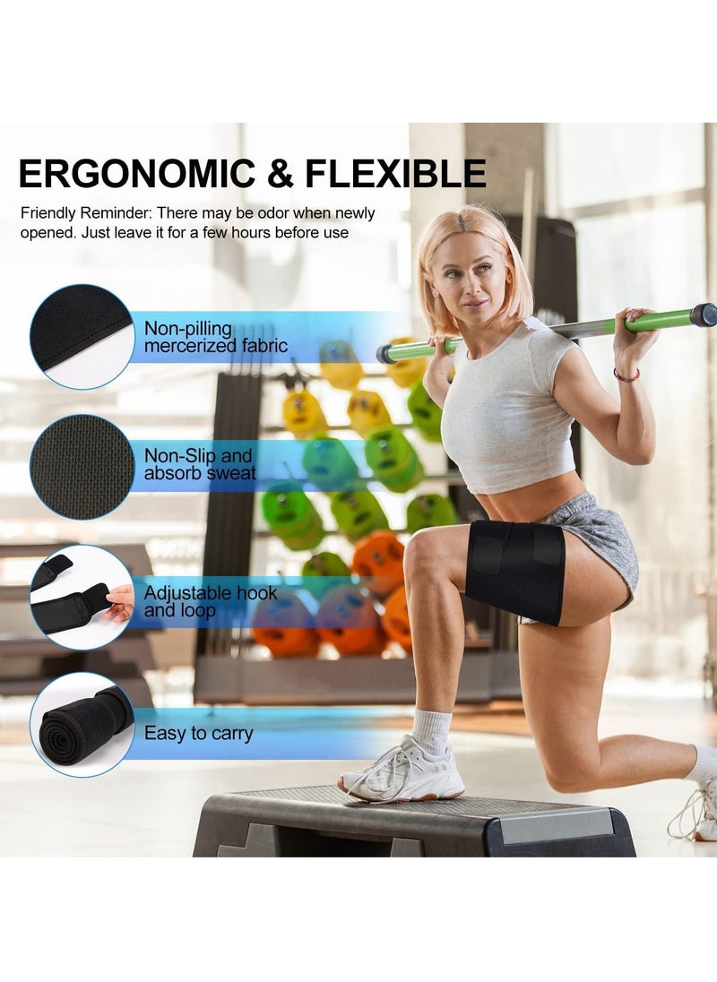 SYOSI Thigh Wraps Support, Thigh Brace, Adjustable Compression Sleeve Wrap Neoprene Support for Hamstring Quad Groin Pain Relief, Breathable Non-Slip Upper Leg Brace Slimmer Women Men Pulled Muscle  - Image 5
