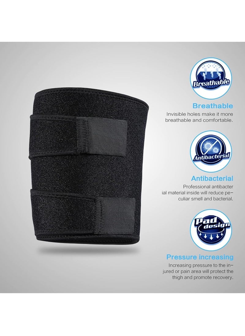 SYOSI Thigh Wraps Support, Thigh Brace, Adjustable Compression Sleeve Wrap Neoprene Support for Hamstring Quad Groin Pain Relief, Breathable Non-Slip Upper Leg Brace Slimmer Women Men Pulled Muscle  - Image 3