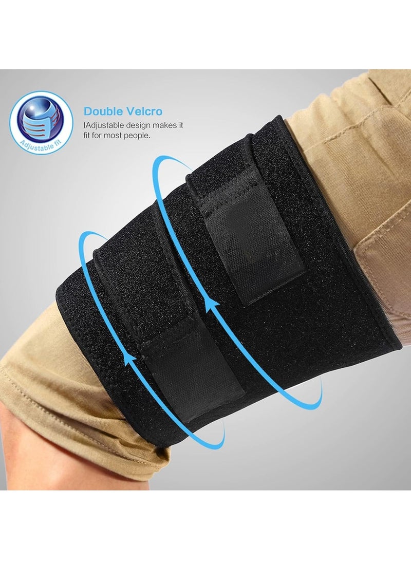 SYOSI Thigh Wraps Support, Thigh Brace, Adjustable Compression Sleeve Wrap Neoprene Support for Hamstring Quad Groin Pain Relief, Breathable Non-Slip Upper Leg Brace Slimmer Women Men Pulled Muscle  - Image 2