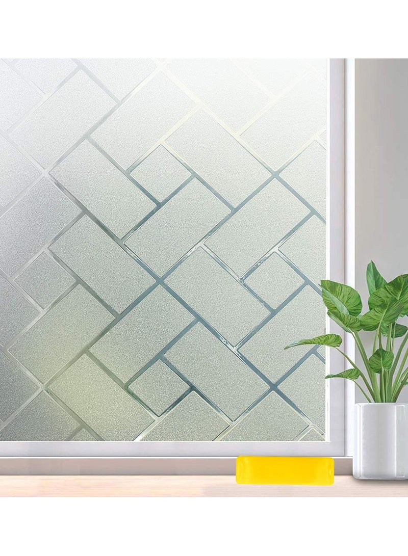 Dominy Window Privacy Film Frosted Glass Window Film Sun Blocking Window Tinting Film for Home, Static Clings Removable Frosting Bathroom Door Window Covering, 60x300CM  - Image 1