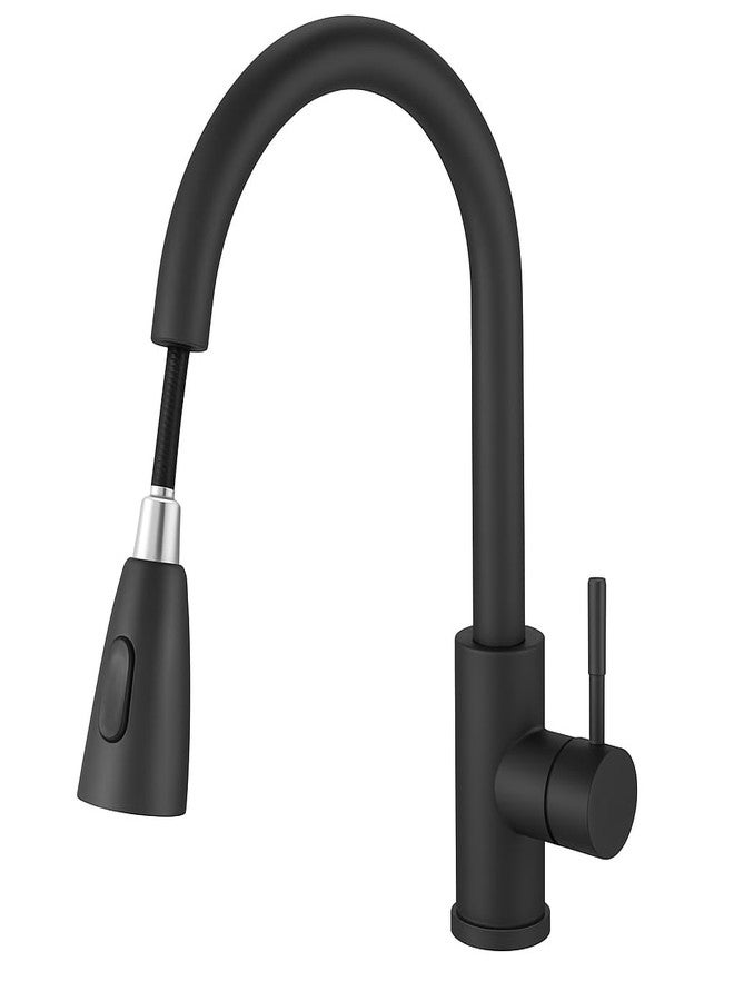 SBD Table Mounted Kitchen Double Sink Pull-Out Faucet with Double Flow Single Lever Sink Mixer, Chrome Finished, Stainless Steel (Black) - Image 1
