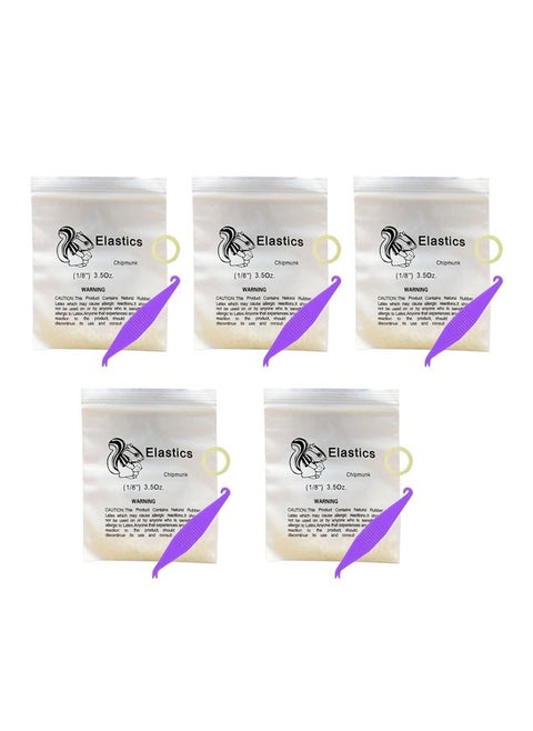 1/8 Inch Orthodontic Elastic Rubber Bands Medium 3.5 Ounce, 500 pcs Rubberbands Fix Tooth Gap with 5 pcs Elastic Placer for Braces