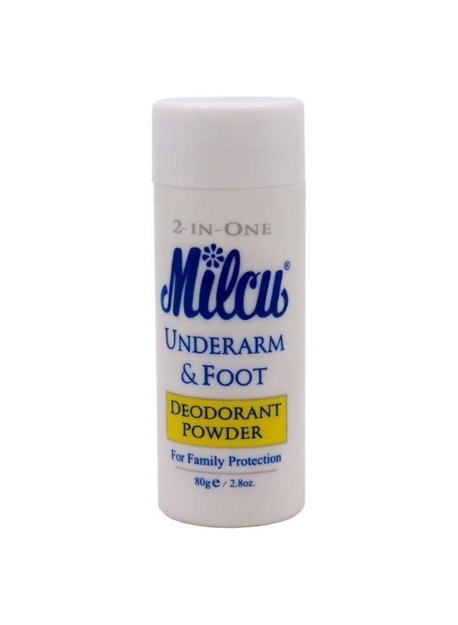 2 in one Milcu Under Arm & Foot Deodorant Powder 80 g