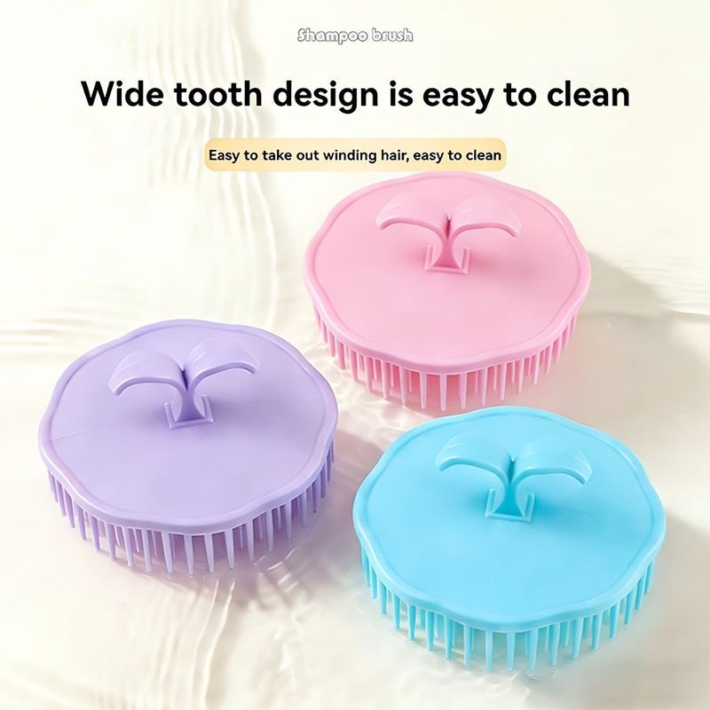 Wide Massage Hair Brush 3.15inch Soft Teeth Blue Tangled Hair Comb Easy Foam Design Simulates Fingertip Pressure - Image 1