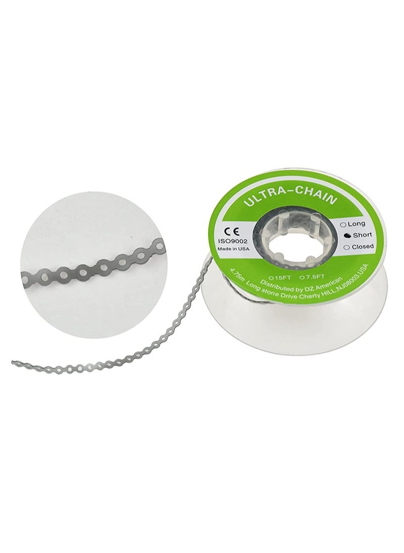 HaLunhi 2.28m/Roll Mid-Length Transparent And Gray Orthodontic Bracket Rubber Chain Power Chain Dental Rubber Chain For Bracket  - Image 5