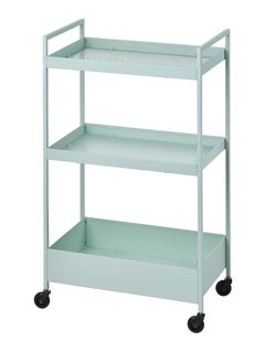 co arma 3-Tier Metal Storage Organizer on Wheels for Kitchen, Pale Green  - Image 2