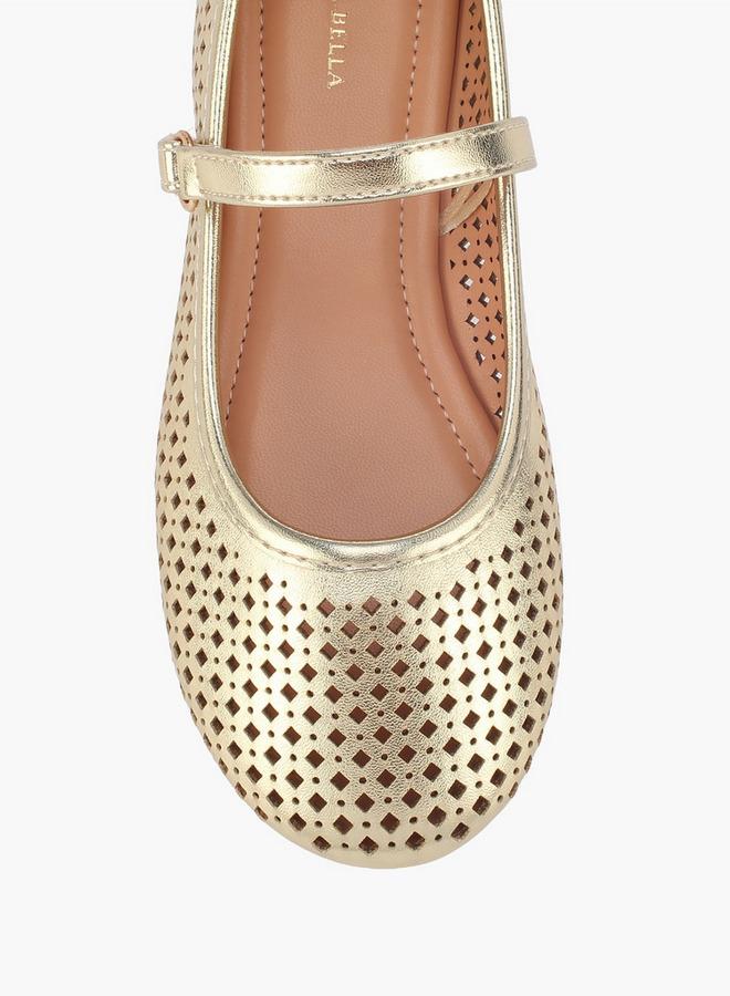 Flora Bella By Shoexpress Girls Hook & Loop Ballerina Shoes - Image 4