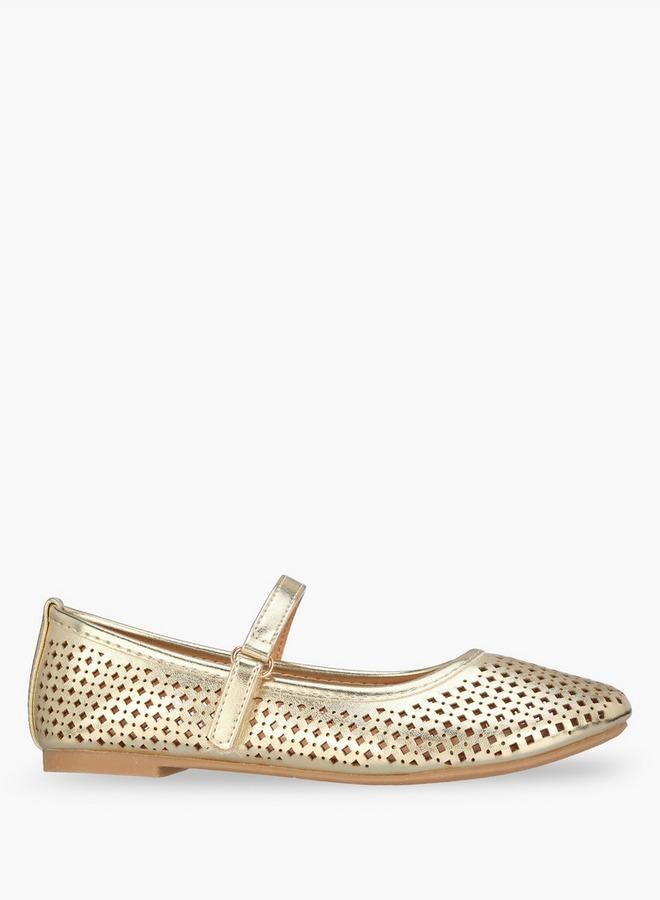 Flora Bella By Shoexpress Girls Hook & Loop Ballerina Shoes - Image 3