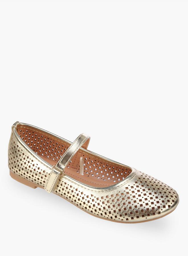 Flora Bella By Shoexpress Girls Hook & Loop Ballerina Shoes - Image 2