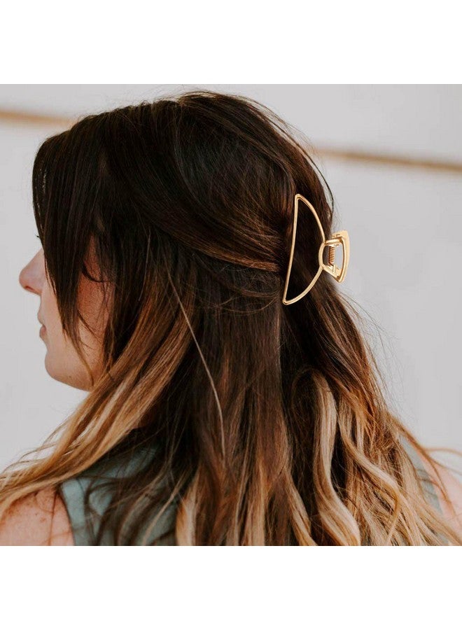 بريني مجموعة مشابك الشعر المعدنية من بريني - مشبك شعر ذهبي متوسط الحجم غير قابل للانزلاق للنساء والفتيات (عبوة من 3 قطع) - Image 4