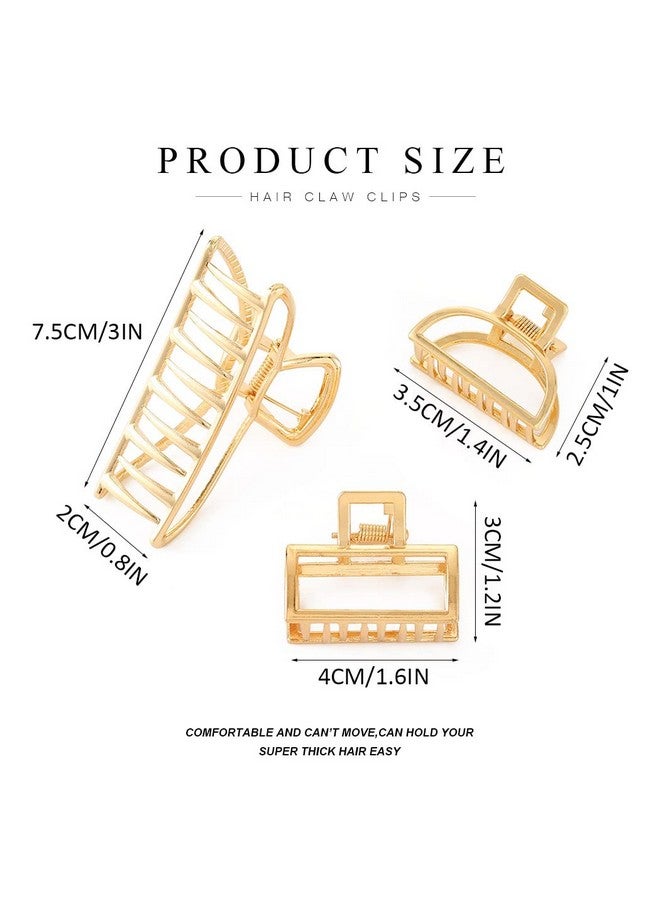 بريني مجموعة مشابك الشعر المعدنية من بريني - مشبك شعر ذهبي متوسط الحجم غير قابل للانزلاق للنساء والفتيات (عبوة من 3 قطع) - Image 5