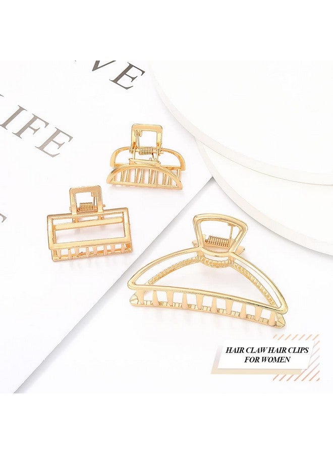 بريني مجموعة مشابك الشعر المعدنية من بريني - مشبك شعر ذهبي متوسط الحجم غير قابل للانزلاق للنساء والفتيات (عبوة من 3 قطع) - Image 2