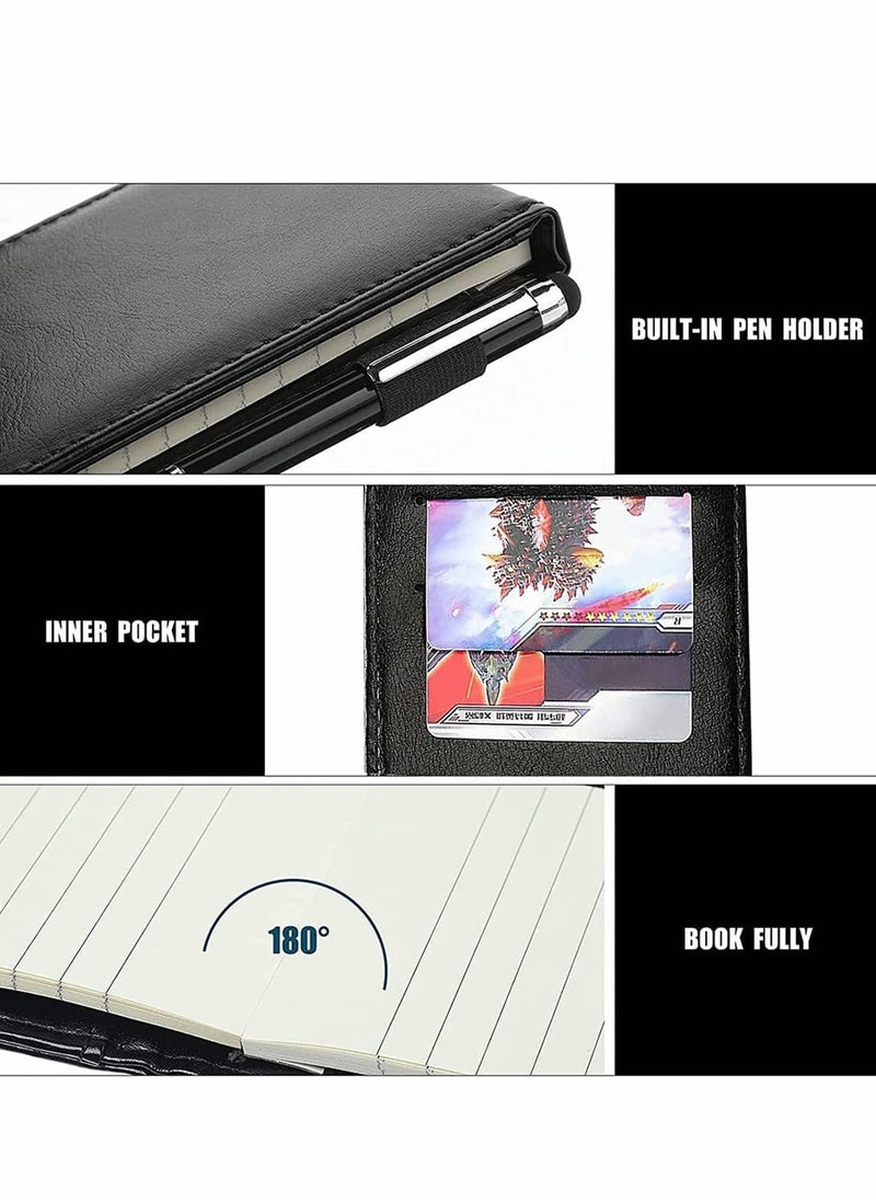 Excefore Mini Pocket Notepad Set, 14 x 9 CM Pocket Notepad Holder with Metal Pen  - Image 3