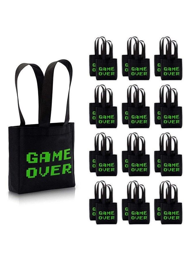 Blue Panda - Video Game Birthday Party Favor Bags Small Black Totes (24 Pack) - Image 1