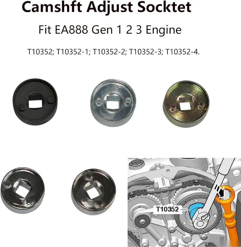 DPTOOL EA888 1.8 2.0 TSi TFSi Engine Camshaft Crankshaft Timing Tool with Camshaft Sliding Pieces Spacer Tool Compatible with VW Audi 2.0T T40191 T10352 T10368 T10354 T10060A T40011 T40098 T40267 T40271 - Image 3