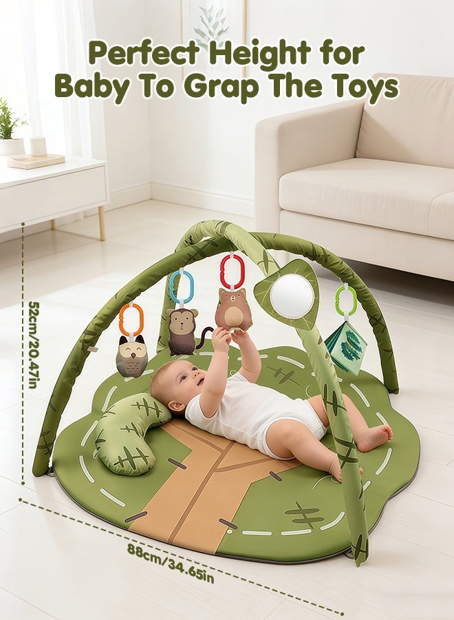 Jubilin Baby Play Gym & Activity Mat, Tree Shaped Baby Play Mat with 6 Detachable Toys, Tummy Time Mat Promote Motor Skills & Sensory Development Mat, Newborn Infant Baby Essentials Gift - Image 2