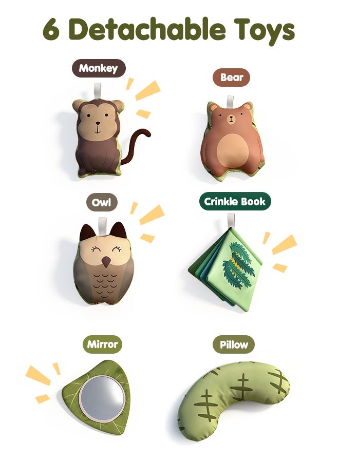 Jubilin Baby Play Gym & Activity Mat, Tree Shaped Baby Play Mat with 6 Detachable Toys, Tummy Time Mat Promote Motor Skills & Sensory Development Mat, Newborn Infant Baby Essentials Gift - Image 3