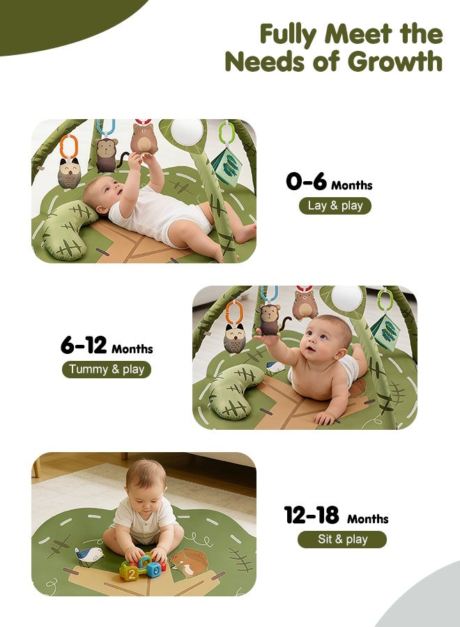 Jubilin Baby Play Gym & Activity Mat, Tree Shaped Baby Play Mat with 6 Detachable Toys, Tummy Time Mat Promote Motor Skills & Sensory Development Mat, Newborn Infant Baby Essentials Gift - Image 4