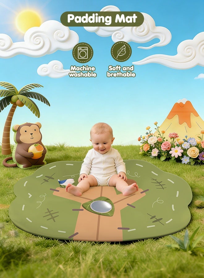 Jubilin Baby Play Gym & Activity Mat, Tree Shaped Baby Play Mat with 6 Detachable Toys, Tummy Time Mat Promote Motor Skills & Sensory Development Mat, Newborn Infant Baby Essentials Gift - Image 5