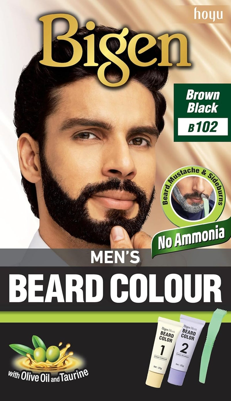Bigen Men's No Ammonia Beard Color - Brown Black B102 - Image 1