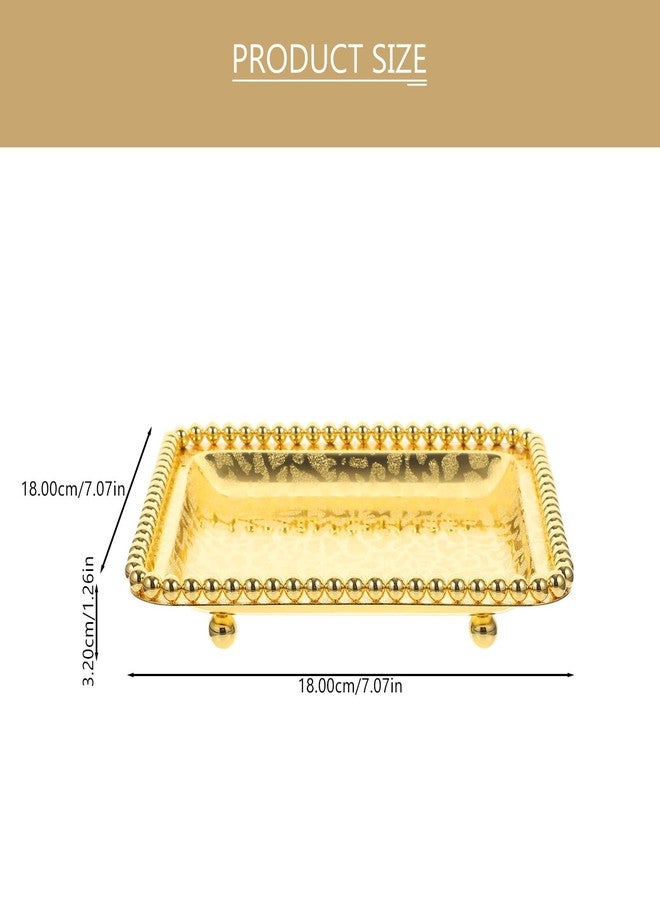 Amosfun Vintage Metal Serving Tray 7.08 Inch Multi-Functional Food Tray for Dried Fruit Candy Dessert Snack Serving at Parties Weddings Home - Image 2