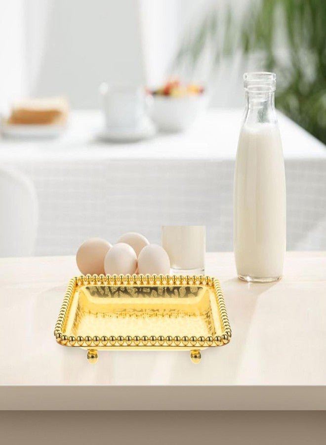 Amosfun Vintage Metal Serving Tray 7.08 Inch Multi-Functional Food Tray for Dried Fruit Candy Dessert Snack Serving at Parties Weddings Home - Image 4