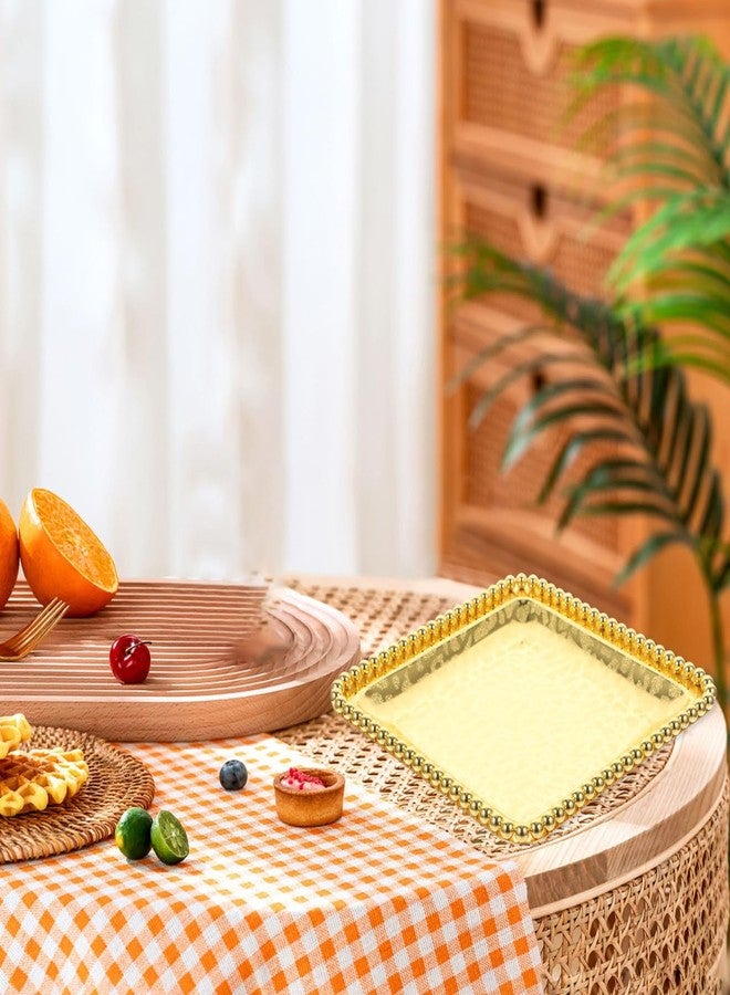 Amosfun Vintage Metal Serving Tray 7.08 Inch Multi-Functional Food Tray for Dried Fruit Candy Dessert Snack Serving at Parties Weddings Home - Image 3