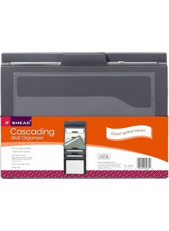 Smead Cascading Wall Organizer 6 Pockets Letter Size Gray Neutral Pockets 92061 