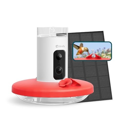 Birdfy Smart Hummingbird Feeder with Camera Auto Detect Record Bird Video Instant Notification Live View Solar Powered Hummingbird Feeders for Outdoors Ant Bee Proof 14oz Gift for Bird Lovers - Image 1