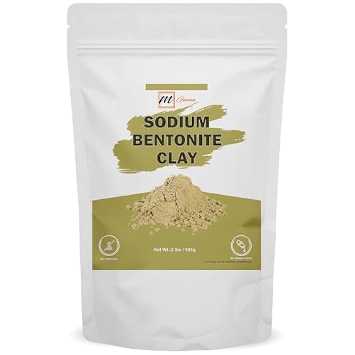 mGanna 100% Natural Sodium Bentonite Clay Powder for Facial Masks, Creams, Body Wraps, Soft Peels and Scrubs and Soap Making 2 LBS / 908 GMS - Image 1