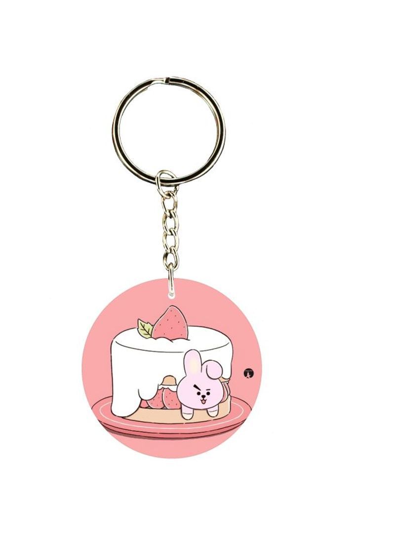 Double Sided Cake Printed Keychain