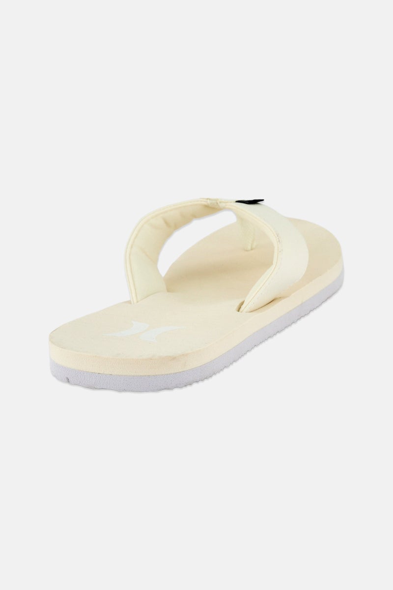 Hurley Men Brand Logo Slip On Slippers, Off White - Image 3