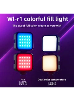 General Live Mobile Phone Camera Light Self-timer Light Magic RGB Soft Light Charging Mini LED Pocket Fill Light-Specifications:Monochrome Battery Fill Light  - Image 3