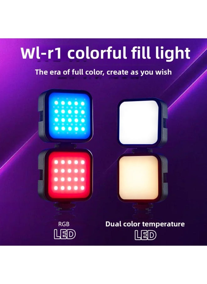 General - Live Mobile Phone Camera Light Self-timer Light Magic RGB Soft Light Charging Mini LED Pocket Fill Light-Specifications:Monochrome Battery Fill Light - Image 1
