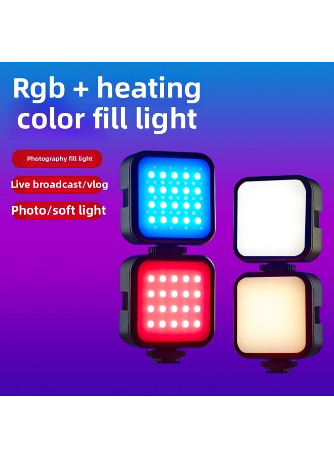 General - Live Mobile Phone Camera Light Self-timer Light Magic RGB Soft Light Charging Mini LED Pocket Fill Light-Specifications:Monochrome Battery Fill Light - Image 1