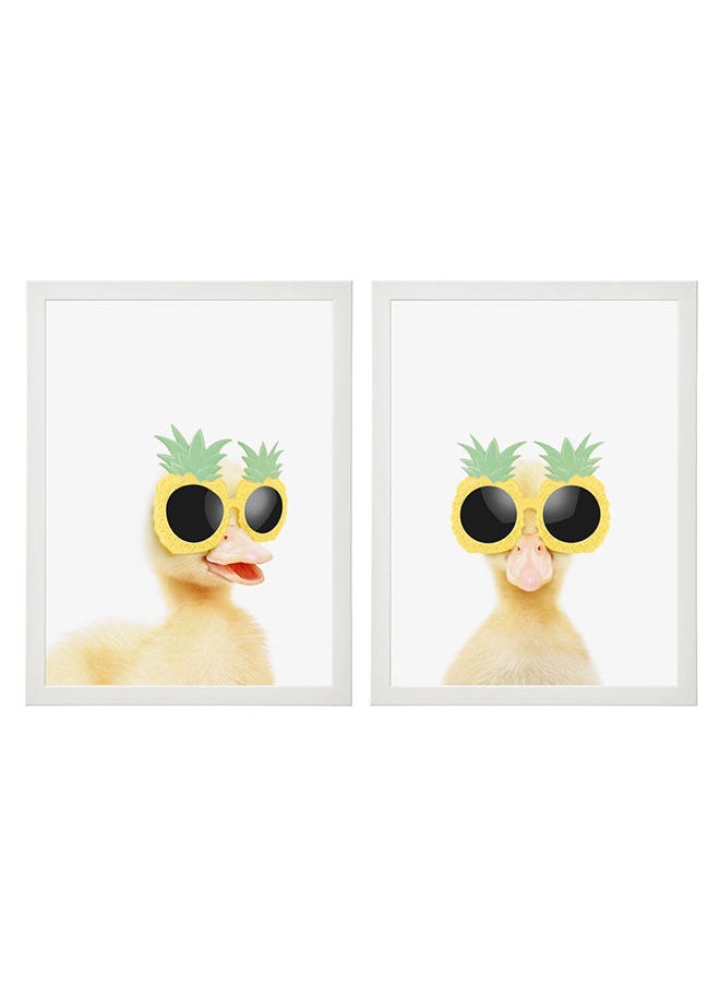 Boomah Accessories - 2-Piece Funny Duck With Sunglasses Nursery Poster With Frame Set 30x40 cm - Image 1