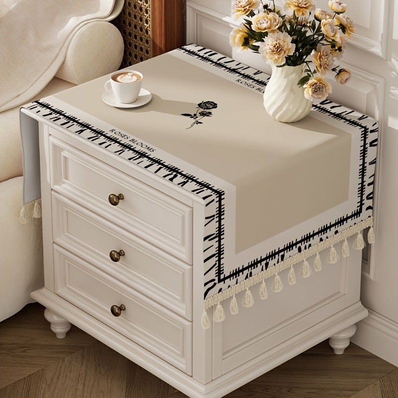 American Style Bedside Table Cloth - Rectangular Protective Cover for Bedroom, Living Room & Coffee Table