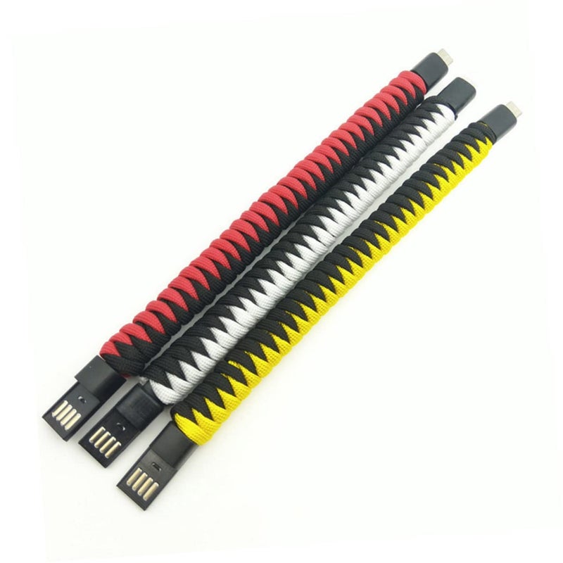 USB c Data Cable Bracelet Braided Charging Cable Portable Wristband for Mobile Devices - Image 1