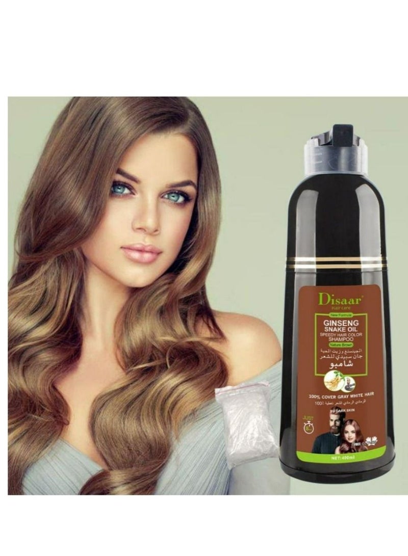 Disaar Shampoo Ginseng And Snake Oil For Natural Brown Hair Dye 400 ml - Image 2