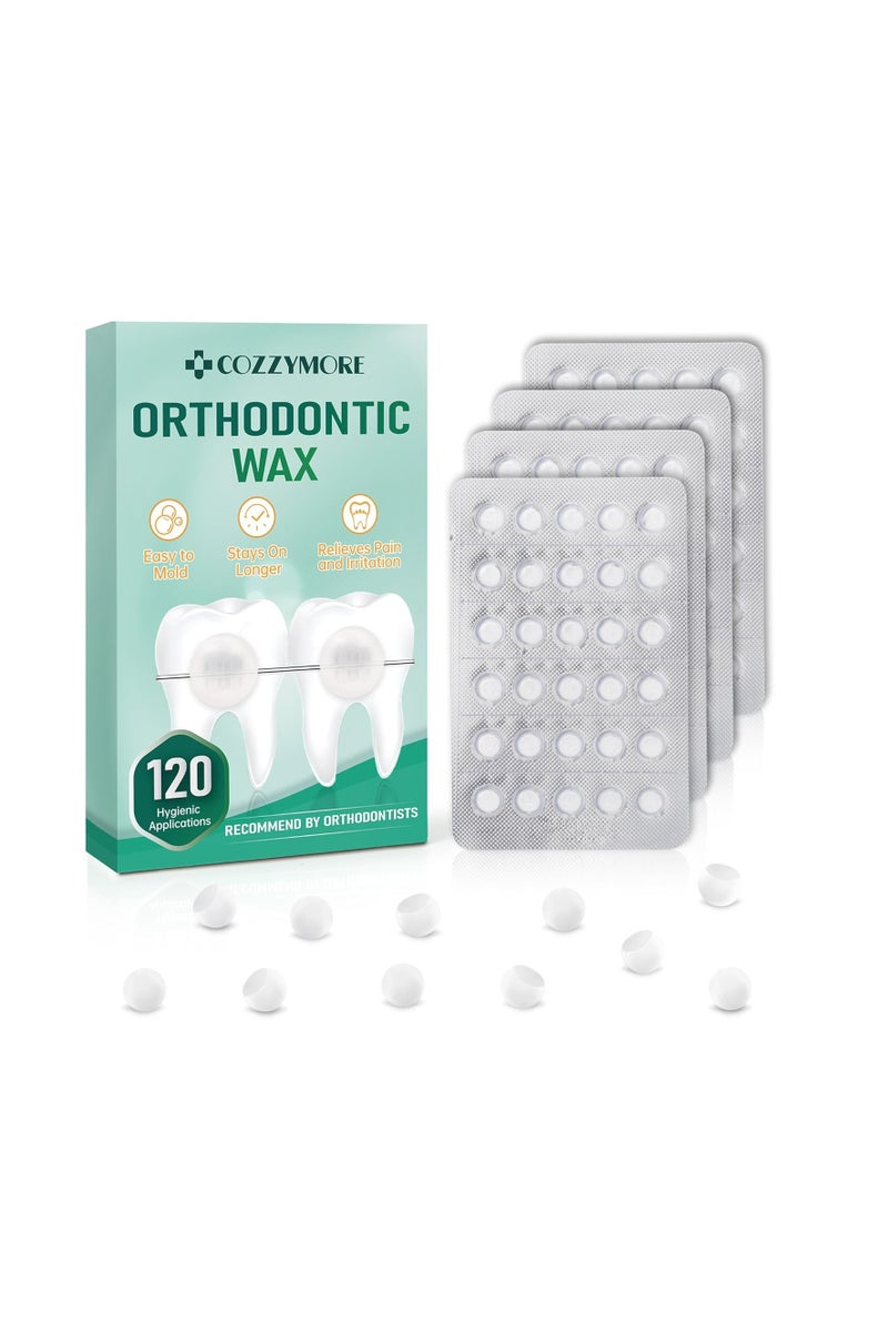 general 120 Orthodontic Wax for Braces Wax, Easy Molding Long-Lasting Hold, Food-Grade Dental Wax Individually Sealed Packets, Portable and Easy to Tear - Image 1