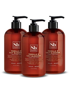 Soapbox Liquid Hand Soap, Vanilla & Lily Blossom - Gentle, Moisturizing Hand Cleanser, Vegan, Cruelty Free Hand Soap for Bathroom and Kitchen, 12oz Pump Bottles (Pack of 3)  - Image 1