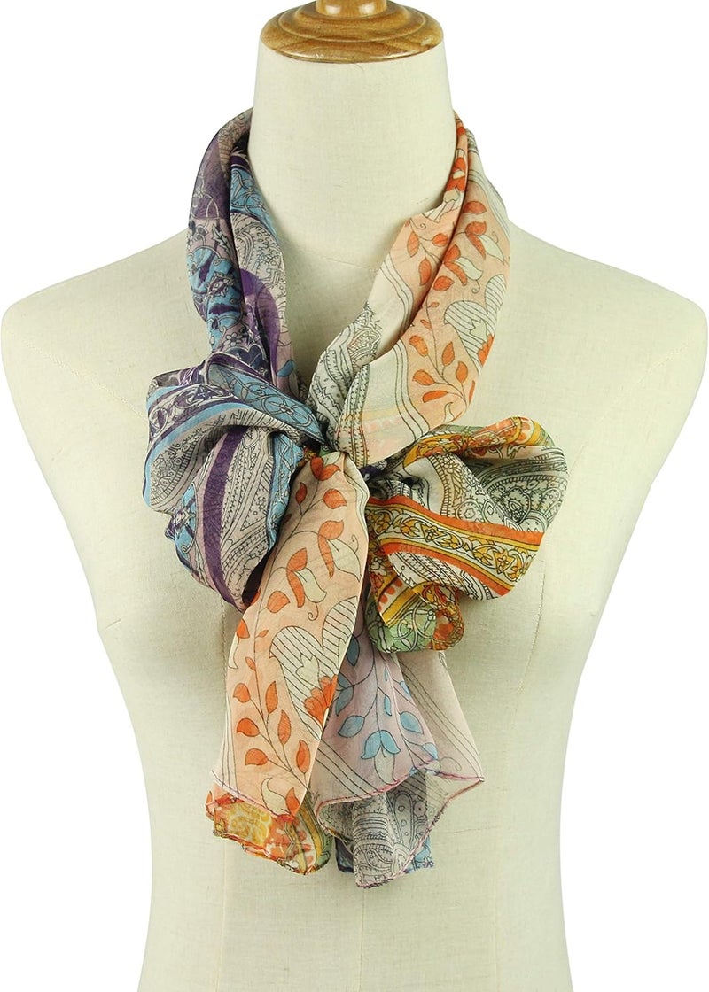 PANTONIGHT Long Chiffon Sheer Scarf Gradient Shaded Colors Lightweight Scarf For Womens - Image 4