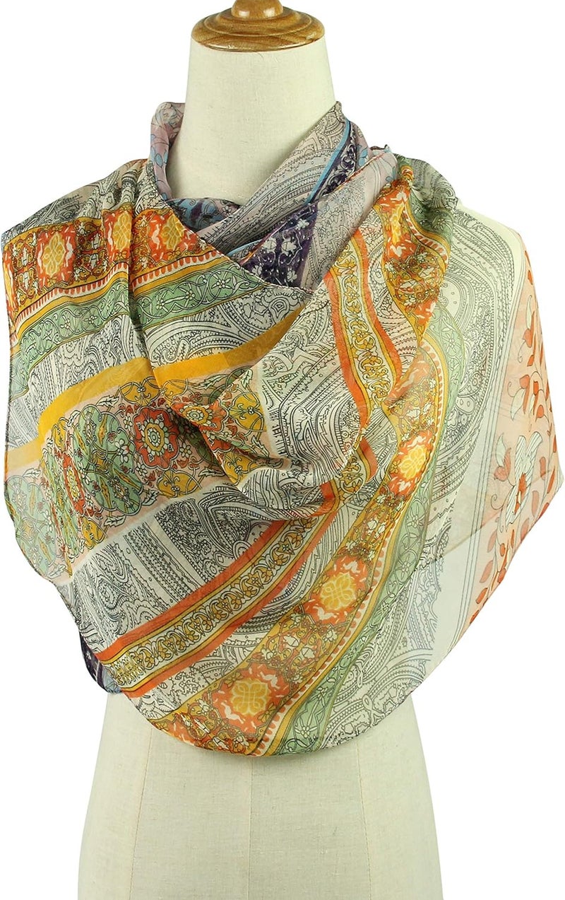 PANTONIGHT Long Chiffon Sheer Scarf Gradient Shaded Colors Lightweight Scarf For Womens - Image 3