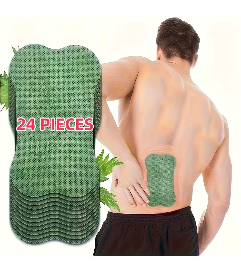 24pcs Green Bone Lumbar Patches for Shoulders Neck Hands Back Feet - Image 1